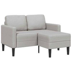 vidaXL 2-personers sofa med chaiselong L-formet 125 cm stof skygr&aring;