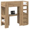 vidaXL Loft Sengestel med Skrivebord Artisan Egetr&aelig; 75 x 190 cm