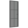 vidaxL d&oslash;r 76x201,5 cm sikkerhedsglas og aluminium sort