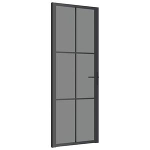 vidaxL d&oslash;r 76x201,5 cm sikkerhedsglas og aluminium sort