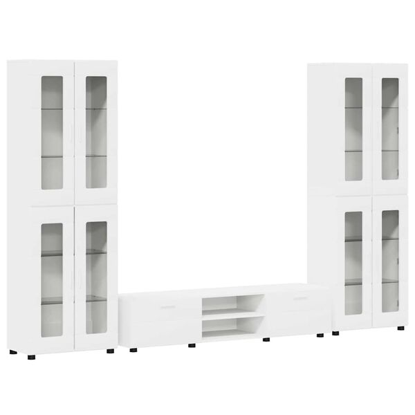 vidaXL TV-m&oslash;bels&aelig;t med skuffe med hylde FLORIN Hvid Konstrueret tr&aelig;