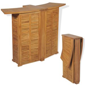 vidaXL foldbart barbord 155x53x105 cm massivt teaktr&aelig;