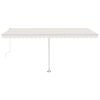 vidaXL fritst&aring;ende markise 500x350 cm automatisk betjening cremefarvet