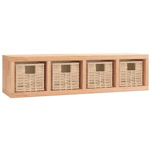 vidaXL v&aelig;ghylde med kurve 62x18x16 cm massivt valn&oslash;ddetr&aelig;