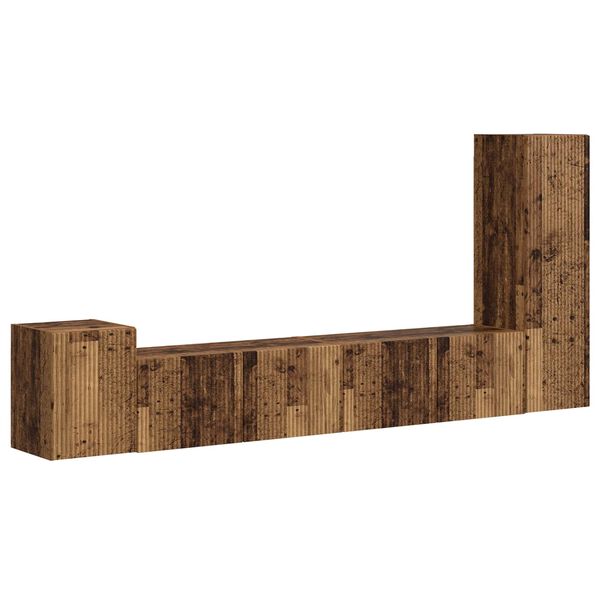 vidaXL TV-m&oslash;bels&aelig;t V&aelig;gmonteret 3 pcs Gammelt tr&aelig; Konstrueret tr&aelig;