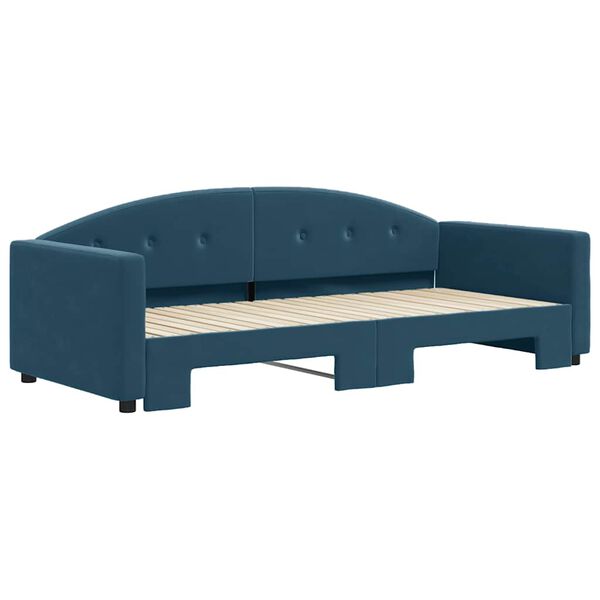 vidaXL daybed med udtr&aelig;k 90x200 cm velour bl&aring;