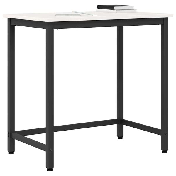 vidaXL bord Hvid 80 x 50 x 77 cm Ingeni&oslash;rtr&aelig; og st&aring;l