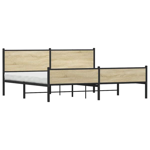 vidaXL sengeramme uden madras 193x203 cm metal sonoma-eg