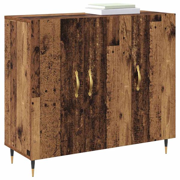vidaXL Sideboard Gammelt tr&aelig; 90 x 34 x 80 cm Konstrueret tr&aelig;