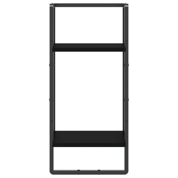 vidaXL væghylde med stang 30x25x65 cm sort