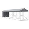 vidaXL udend&oslash;rs hundeg&aring;rd med tag 2x14x2,5 m galvaniseret st&aring;l s&oslash;lv