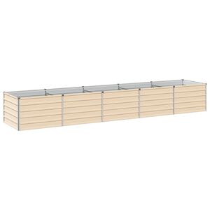 vidaXL H&aelig;vet Havebed Elfenben 400 x 80 x 55 cm Galvaniseret st&aring;l