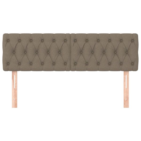 vidaXL sengegavle 2 stk. 80x7x78/88 cm stof gr&aring;brun