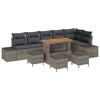 vidaXL Havesofa S&aelig;t med pude med opbevaring 10 pcs Gr&aring; Poly rattan
