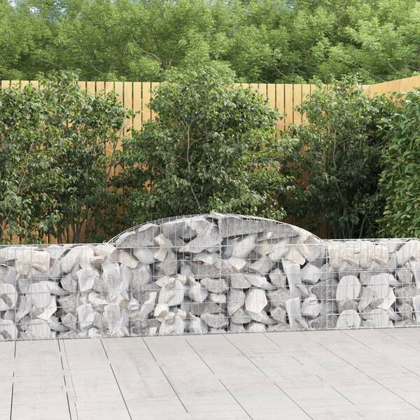 vidaXL buede gabionkurve 2 stk. 300x30x60/80 cm galvaniseret jern