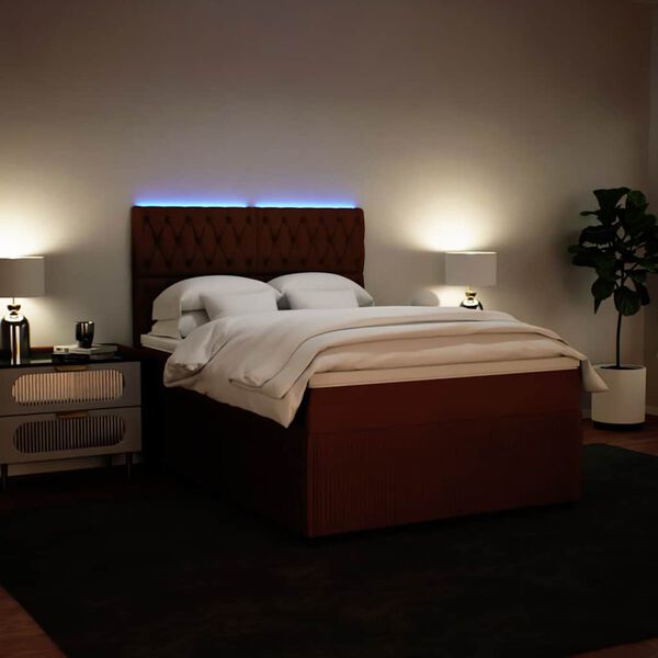 vidaXL kontinentalseng med madras 140x200 cm fl&oslash;jl lyser&oslash;d