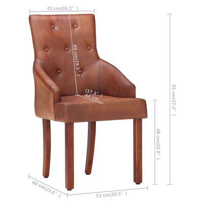 vidaXL spisebordsstole 2 stk. ægte gedelæder brun