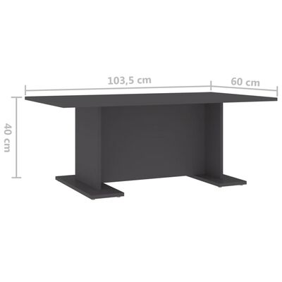 vidaXL sofabord 103,5x60x40 cm spånplade grå