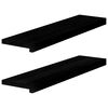 vidaXL vindueskarme 2 stk brunsort 80x20x2 cm massivt egetr&aelig;