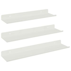 vidaXL Sv&aelig;vende hylde V&aelig;gmonteret 3 pcs Hvid 40 x 9 x 2,5 cm St&aring;l