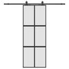vidaXL skyded&oslash;r med hardwares&aelig;t 76x205 cm h&aelig;rdet glas sort