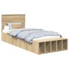 vidaXL Sengestel med hylde Sonoma eg 100 x 200 cm Konstrueret tr&aelig;