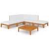 vidaXL loungesæt til haven 7 dele med hynder massivt akacietræ