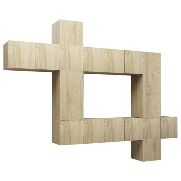 vidaXL tv-skabss&aelig;t 10 dele konstrueret tr&aelig; sonoma-eg