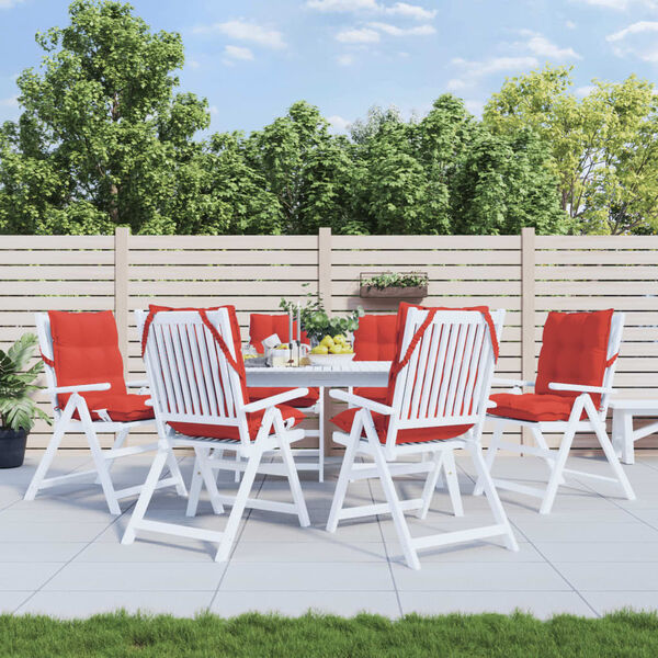 vidaXL stolehynde med lav ryg 6 stk. oxfordstof r&oslash;d