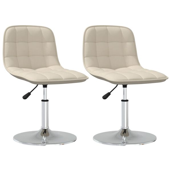 vidaXL drejelige spisebordsstole 2 stk. stof cremefarvet