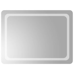 vidaXL LED badev&aelig;relsesspejl Transparent 80 x 60 cm h&aelig;rdet glas