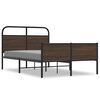 vidaXL sengeramme 135x190 cm uden madras konstrueret tr&aelig; brunt eg