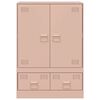 vidaXL skab 67x39x95 cm stål lyserød