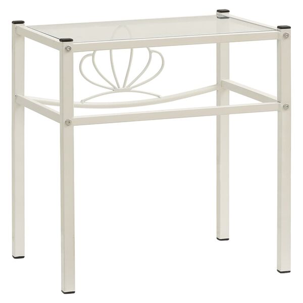 vidaXL sengeskabe 2 stk. metal og glas hvid og transparent