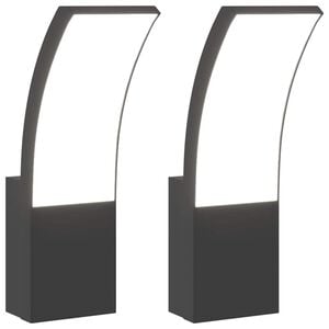 vidaXL udend&oslash;rs LED-v&aelig;glamper 2 stk. trykst&oslash;bt aluminium sort