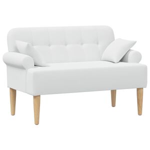 vidaXL L&aelig;nestol med knap tufting Hvid 120 x 65 x 79 cm Stof