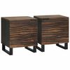 vidaXL Natskab 2 pcs Valnød 40 x 33 x 46 cm Massivt akacietræ