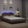 vidaXL sengeramme Viana med LED uden madras 140x190 cm brun