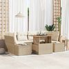 vidaXL Havesofa S&aelig;t med opbevaring 7 pcs Beige Poly rattan