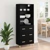 vidaXL Highboard Sort eg 69,5 x 32,5 x 180 cm Konstrueret tr&aelig;