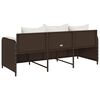 vidaXL 3-personers havesofa med hynder polyrattan brun