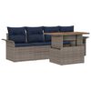 vidaXL Havesofa S&aelig;t med pude 5 pcs gr&aring; og marinebl&aring;