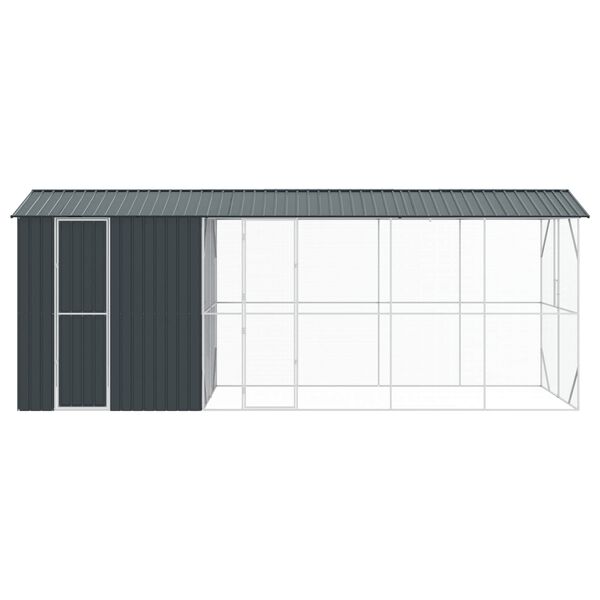 vidaXL Fuglebur Antracit 645 x 208 x 247 cm Galvaniseret st&aring;l