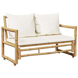 vidaXL 2-personers havesofa med hynder bambus