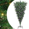 vidaXL Omvendt kunstigt forberedt juletr&aelig; med kugles&aelig;t Gr&oslash;n 180 cm PVC