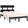 vidaXL sengeramme 135x190 cm Double massivt fyrretr&aelig; sort