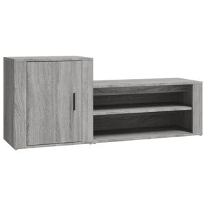 vidaXL skoskab 130x35x54 cm konstrueret tr&aelig; gr&aring; sonoma-eg