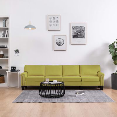 vidaXL 4-personers sofa stof grøn