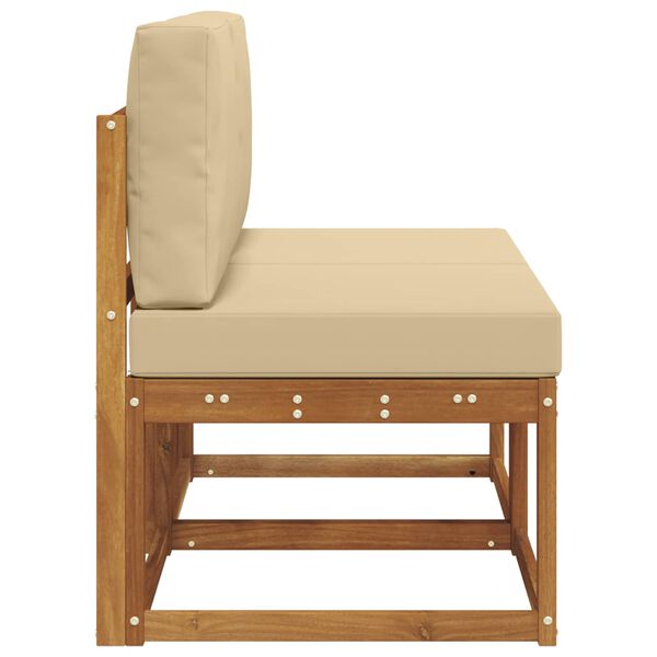 vidaXL 2 Stk Udend&oslash;rs Mellem Sofa Massivt Akacietr&aelig; Naturfarvet