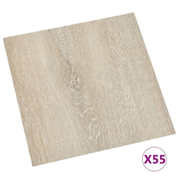 vidaXL selvklæbende gulvbrædder 55 stk. 5,11 m² PVC beige